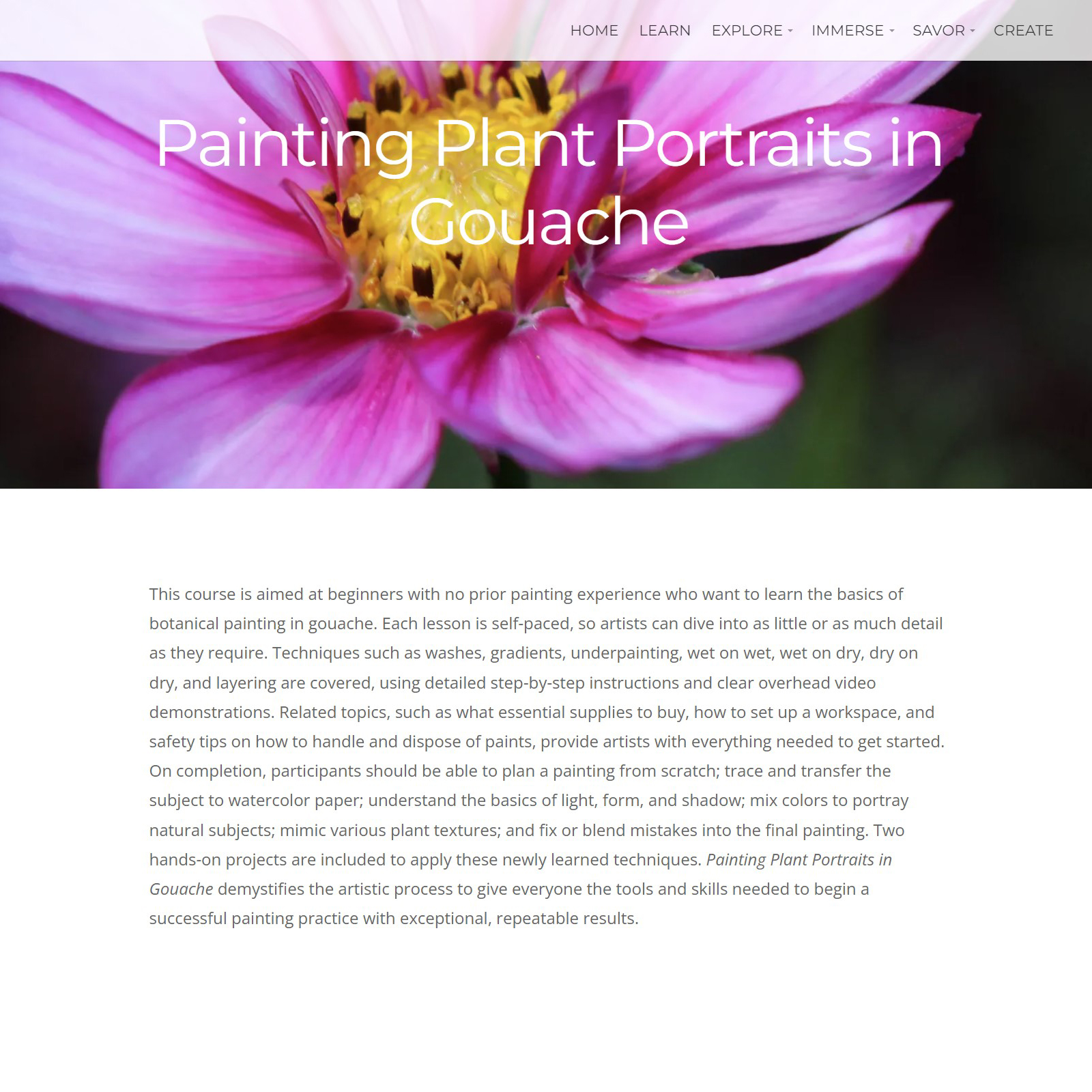 Painting Plant Portraits in Gouache by Suzannah Alexander